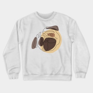 Modern One line Abstract Pug Crewneck Sweatshirt